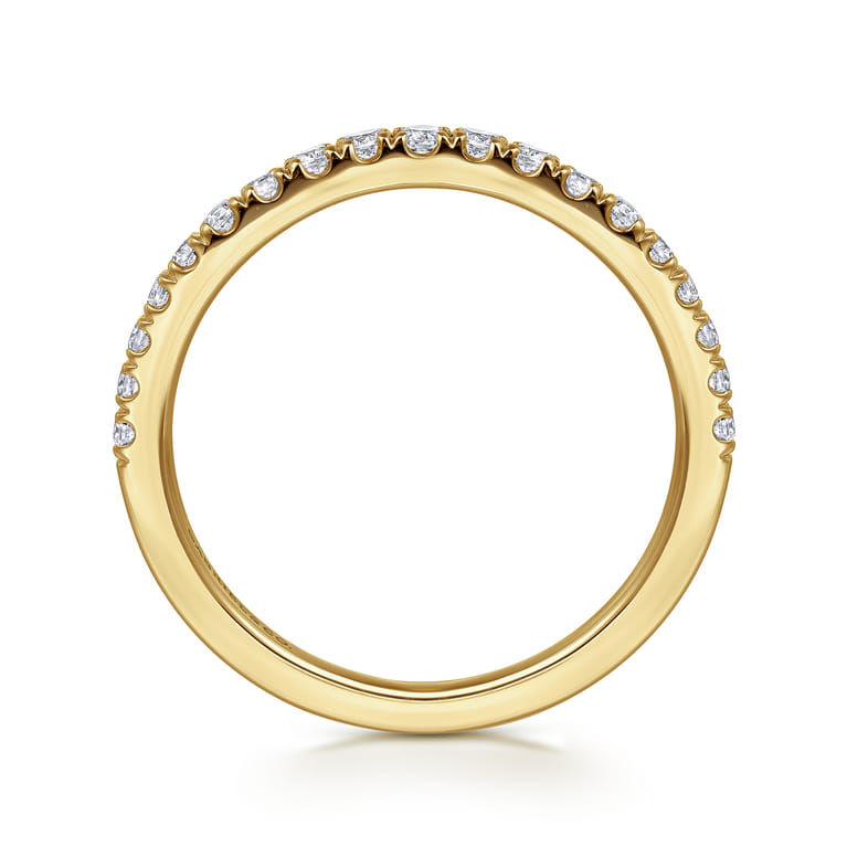 14K Yellow Gold Diamond Matching Wedding Band - 0.3 ct - Shot 2
