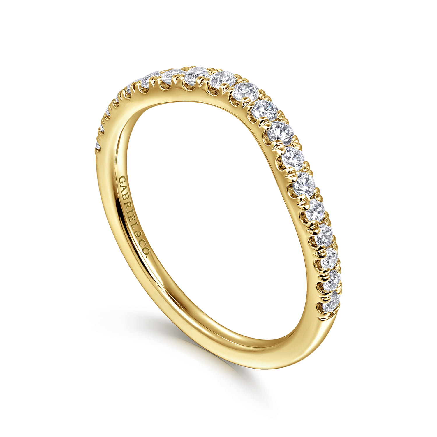 14K Yellow Gold Diamond Matching Wedding Band - 0.3 ct - Shot 3