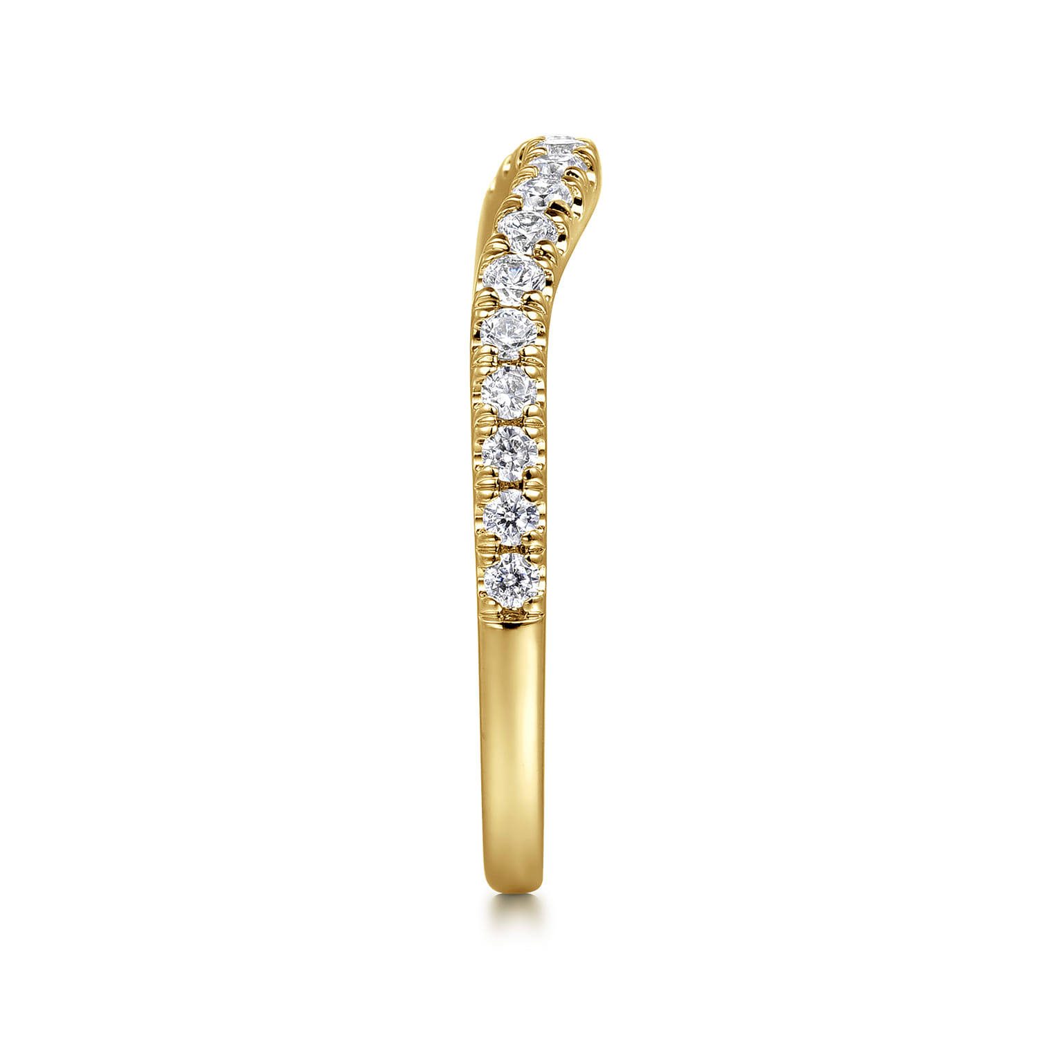 14K Yellow Gold Diamond Matching Wedding Band - 0.3 ct - Shot 5