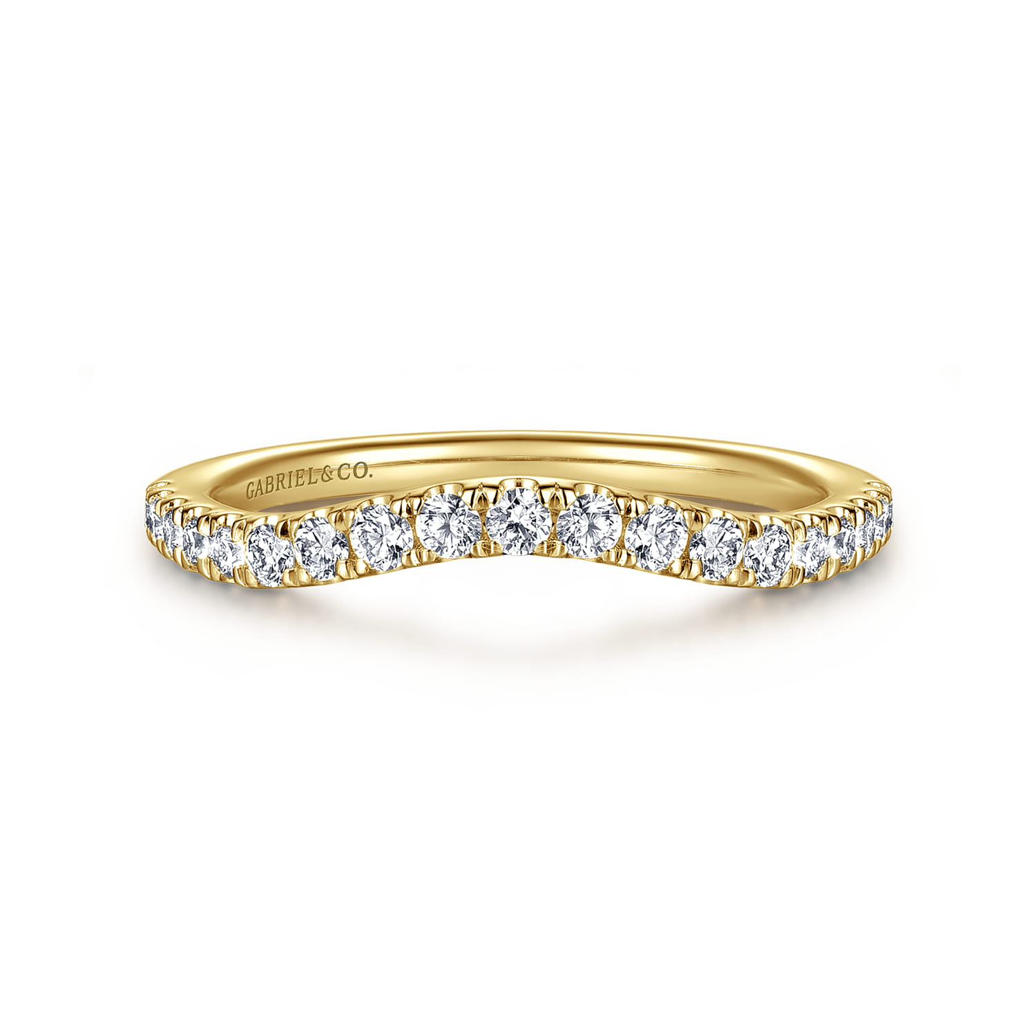 14K Yellow Gold Diamond Matching Wedding Band - 0.3 ct - Shot 1