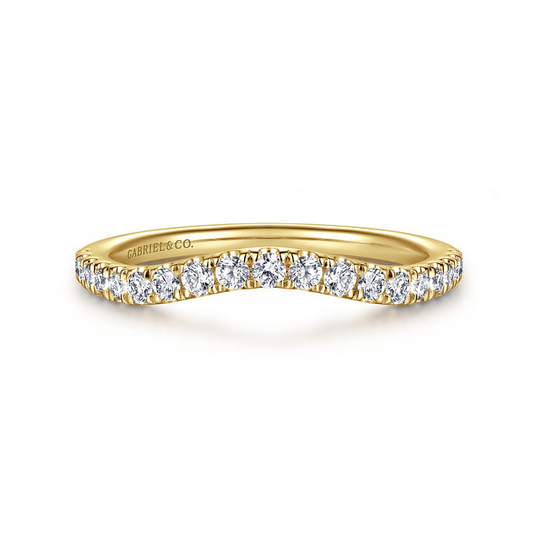 14K Yellow Gold Diamond Matching Wedding Band - 0.3 ct - Shot 1
