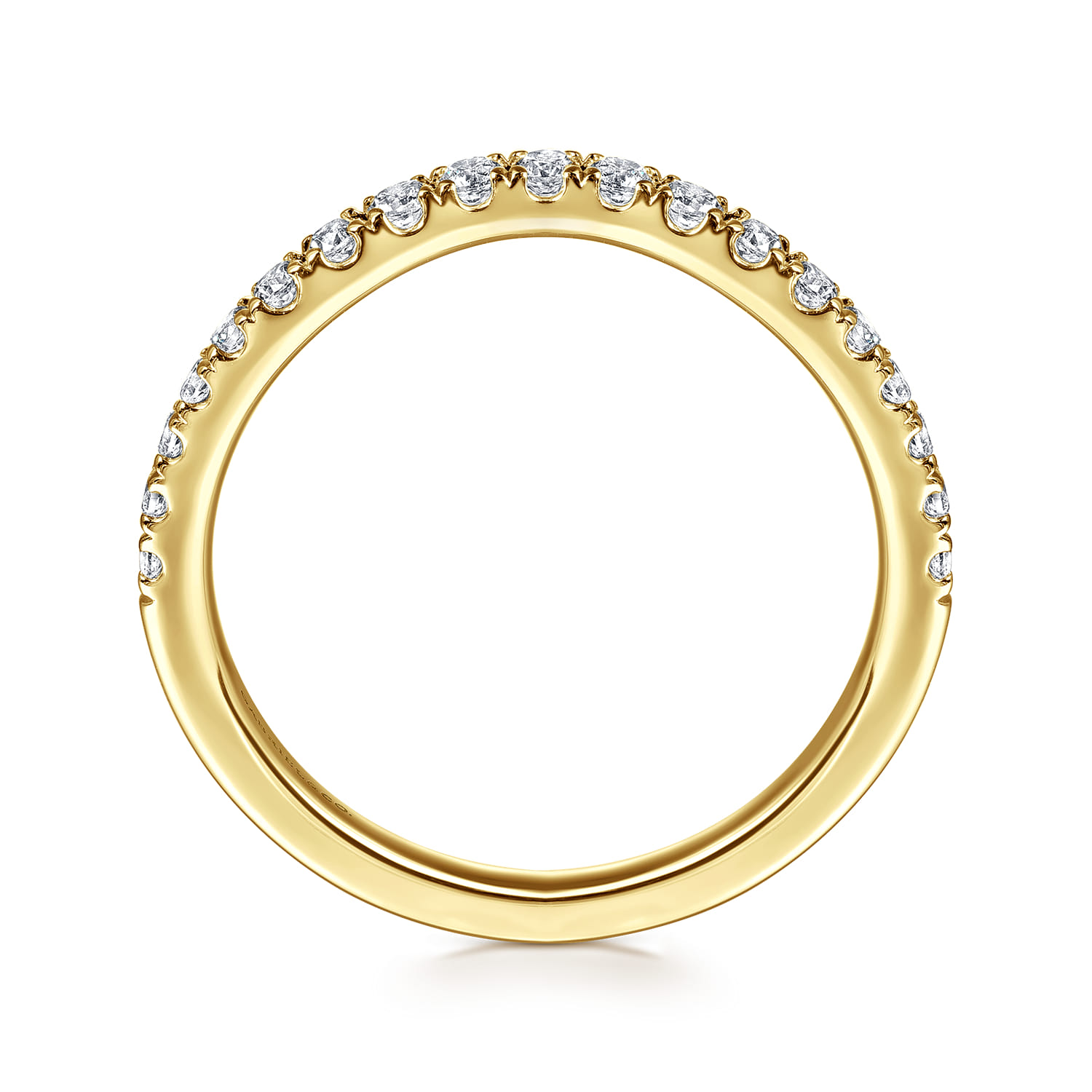 14K Yellow Gold Diamond Matching Wedding Band - 0.3 ct - Shot 2