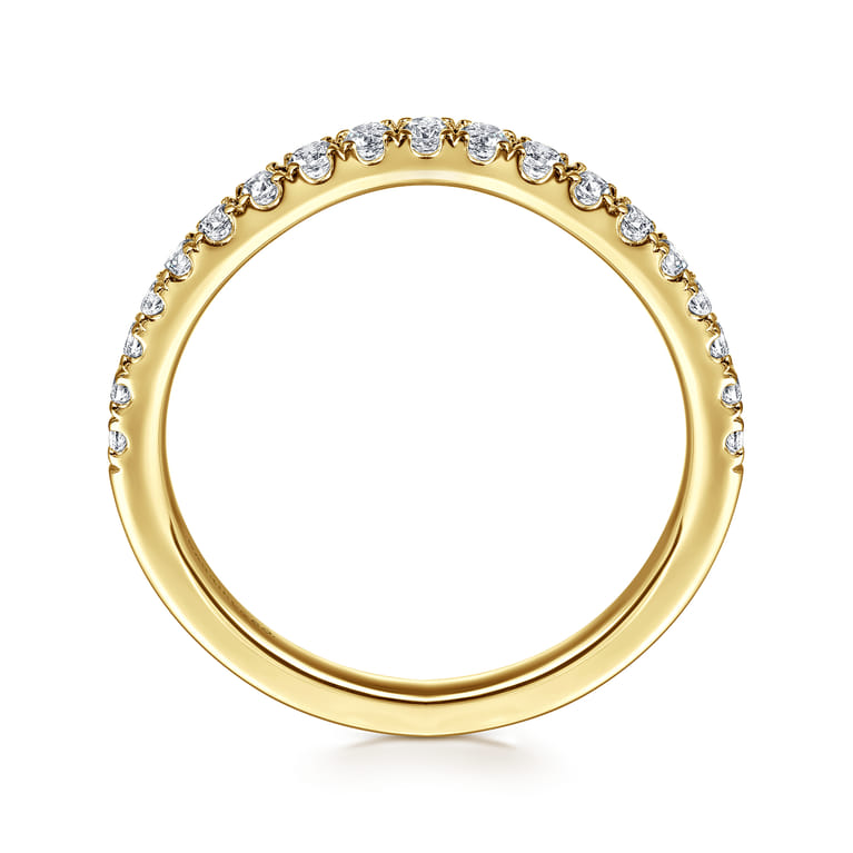 14K Yellow Gold Diamond Matching Wedding Band - 0.3 ct - Shot 2