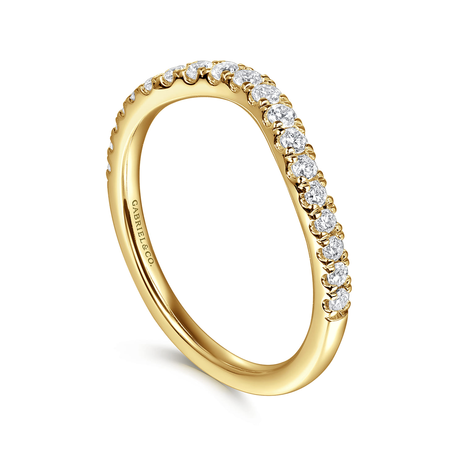 14K Yellow Gold Diamond Matching Wedding Band - 0.3 ct - Shot 3