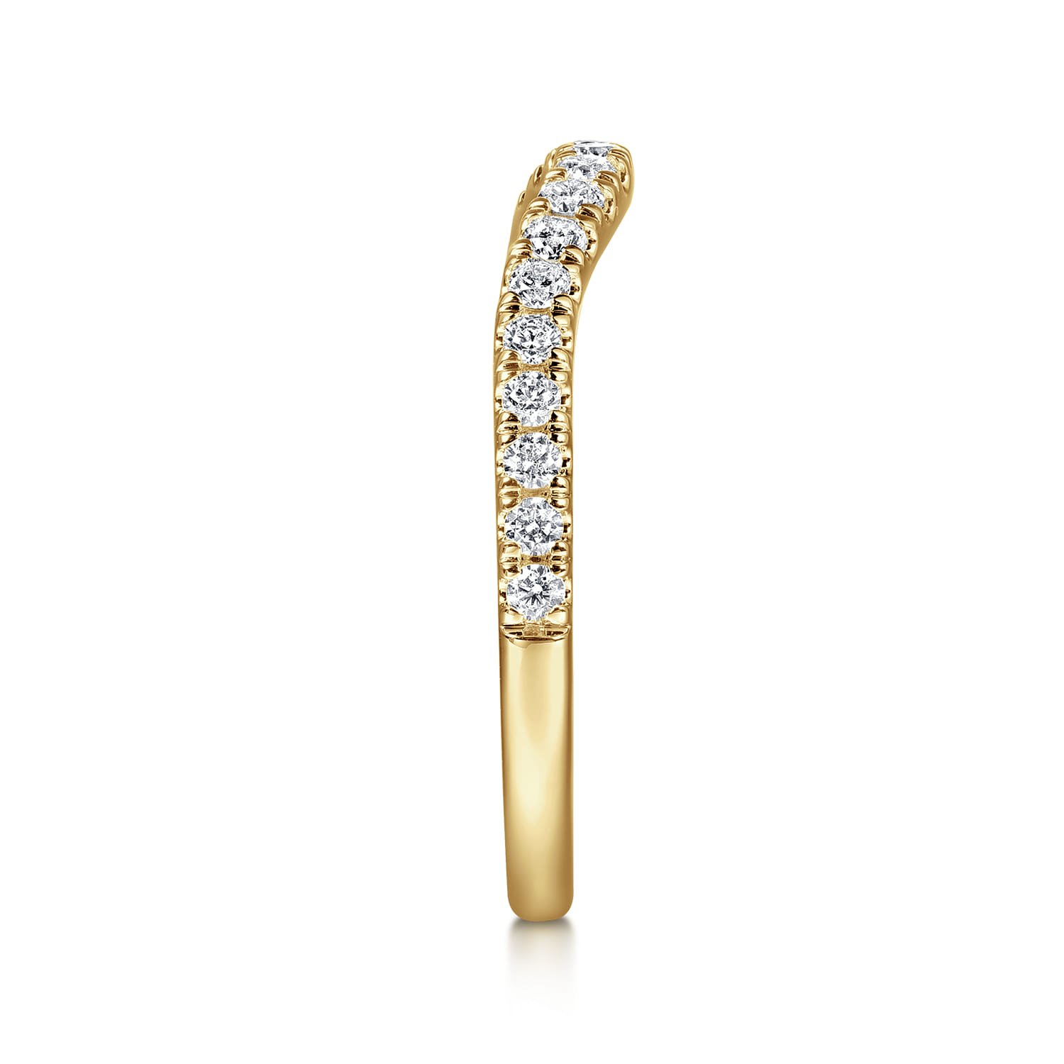 14K Yellow Gold Diamond Matching Wedding Band - 0.3 ct - Shot 5