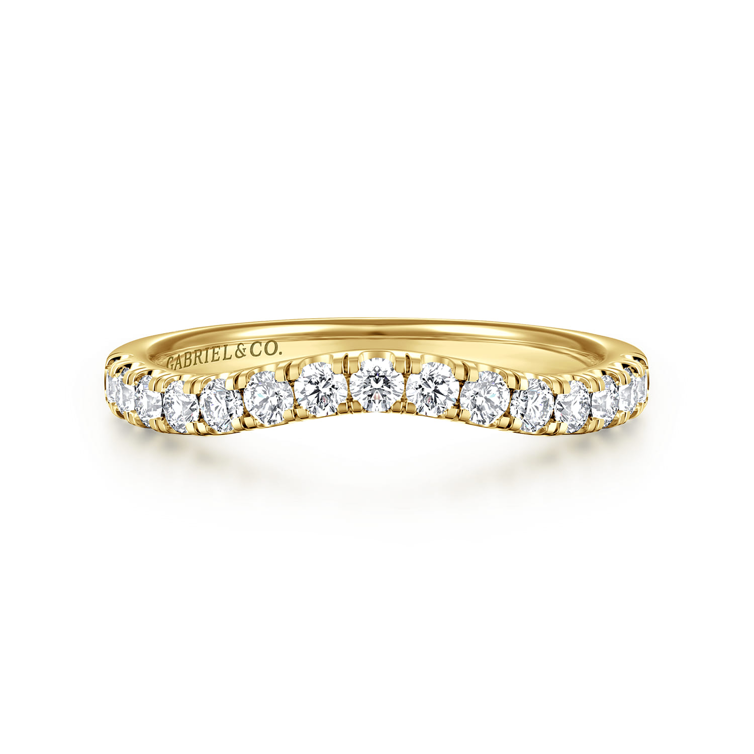 14K Yellow Gold Diamond Matching Wedding Band - 0.4 ct - Shot 1