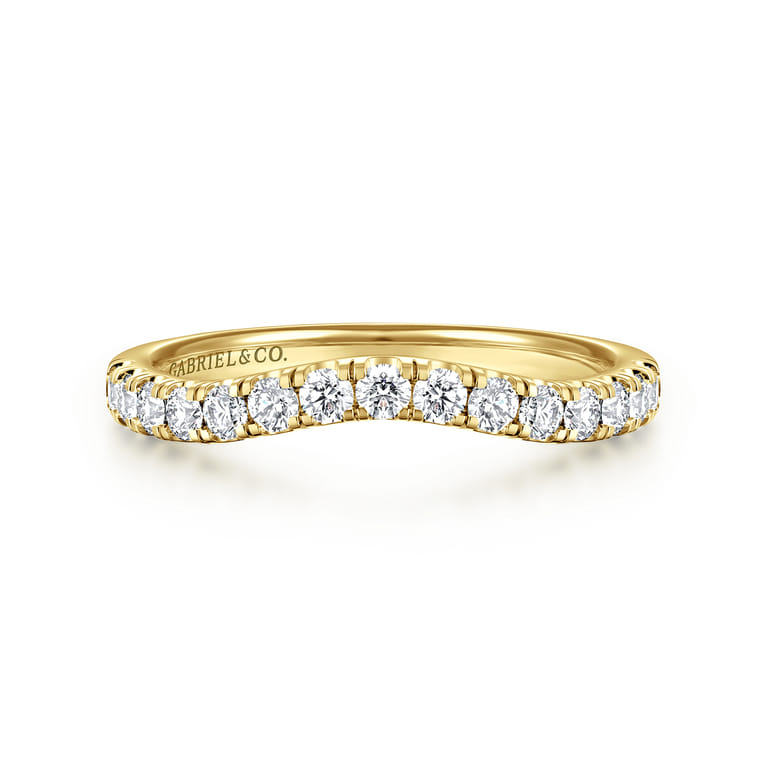 14K Yellow Gold Diamond Matching Wedding Band - 0.4 ct - Shot 1