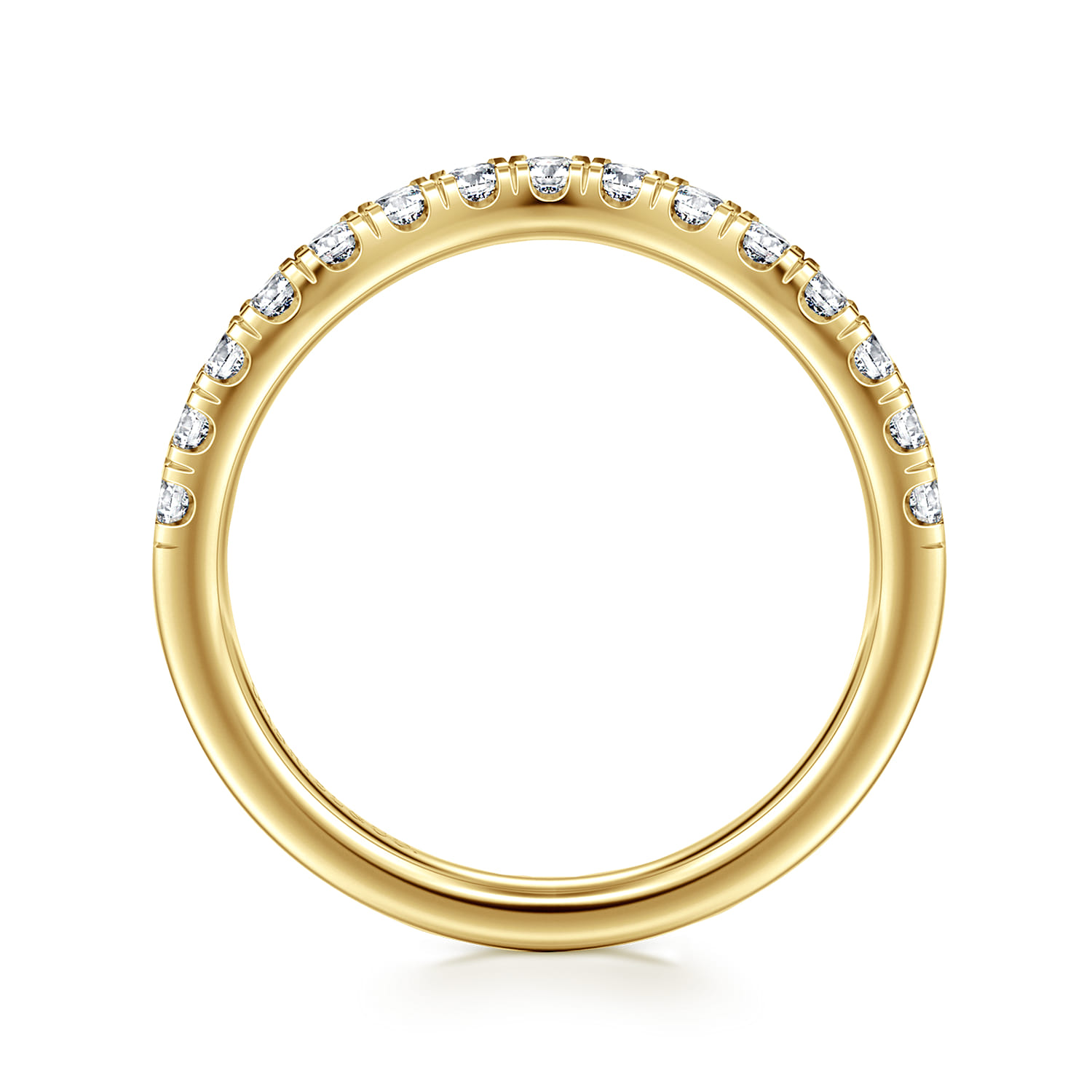 14K Yellow Gold Diamond Matching Wedding Band - 0.4 ct - Shot 2