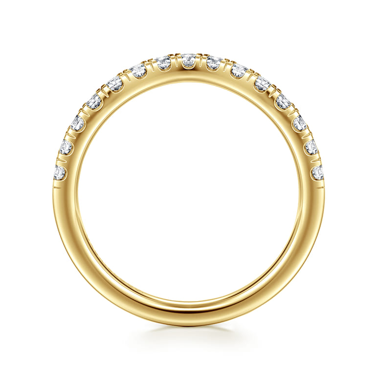 14K Yellow Gold Diamond Matching Wedding Band - 0.4 ct - Shot 2