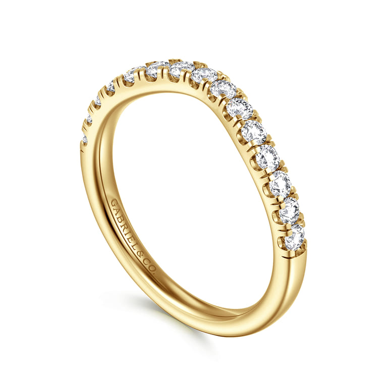 14K Yellow Gold Diamond Matching Wedding Band - 0.4 ct - Shot 3