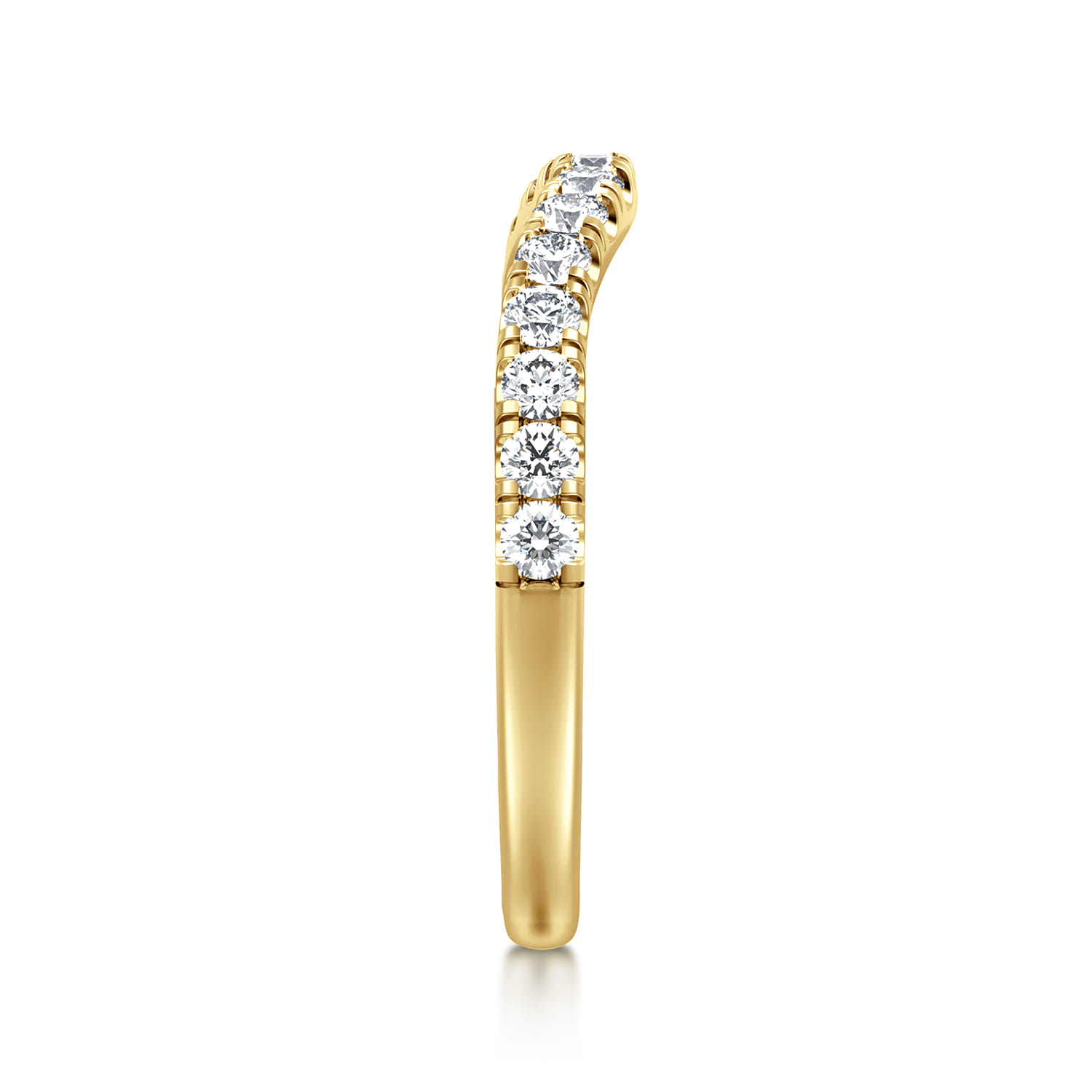 14K Yellow Gold Diamond Matching Wedding Band - 0.4 ct - Shot 4