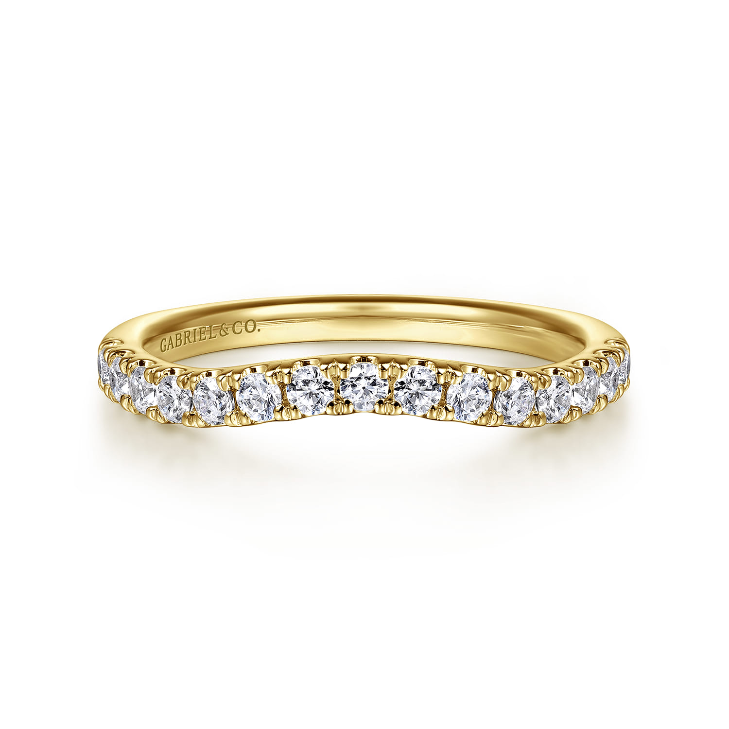 14K Yellow Gold Diamond Matching Wedding Band - 0.4 ct - Shot 1