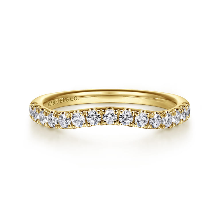 14K Yellow Gold Diamond Matching Wedding Band - 0.4 ct - Shot 1