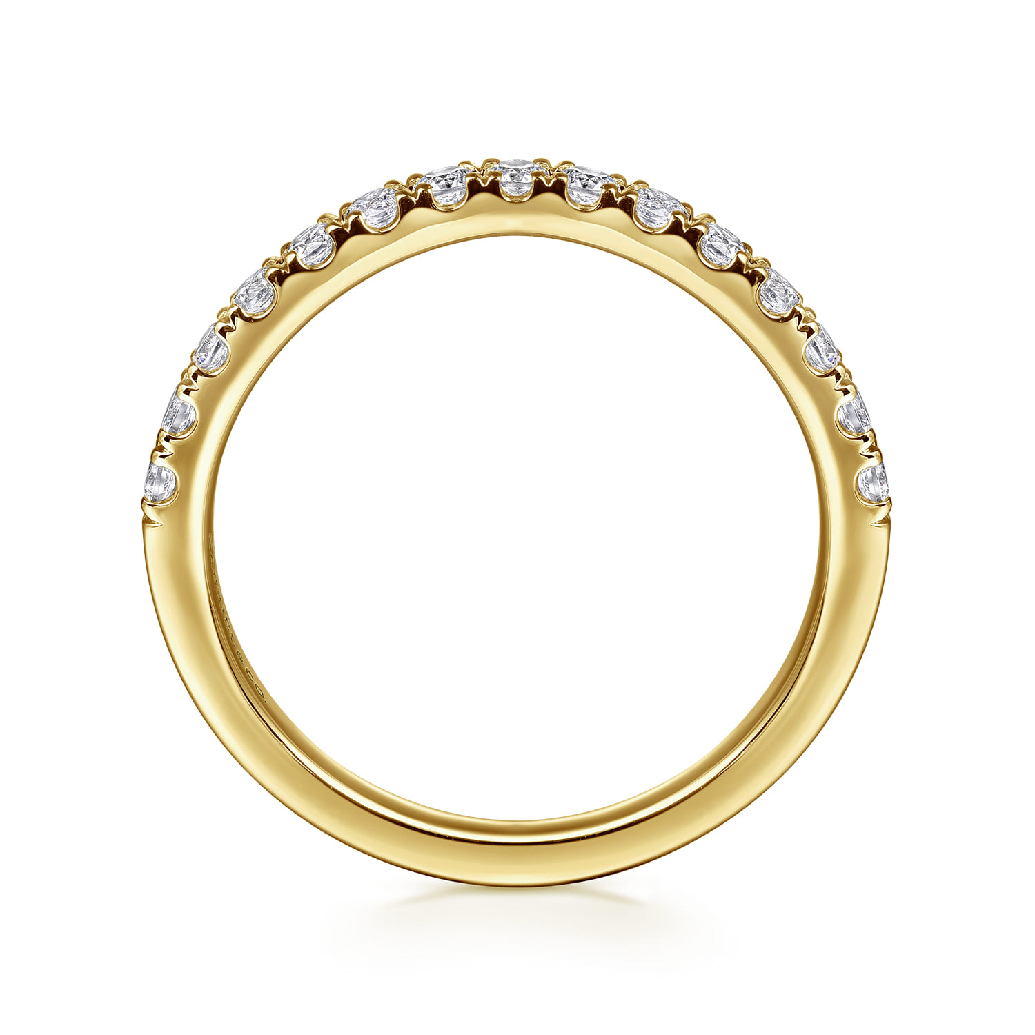 14K Yellow Gold Diamond Matching Wedding Band - 0.4 ct - Shot 2