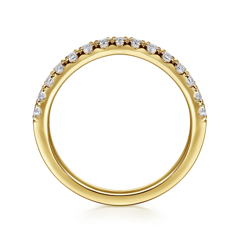 14K Yellow Gold Diamond Matching Wedding Band - 0.4 ct - Shot 2