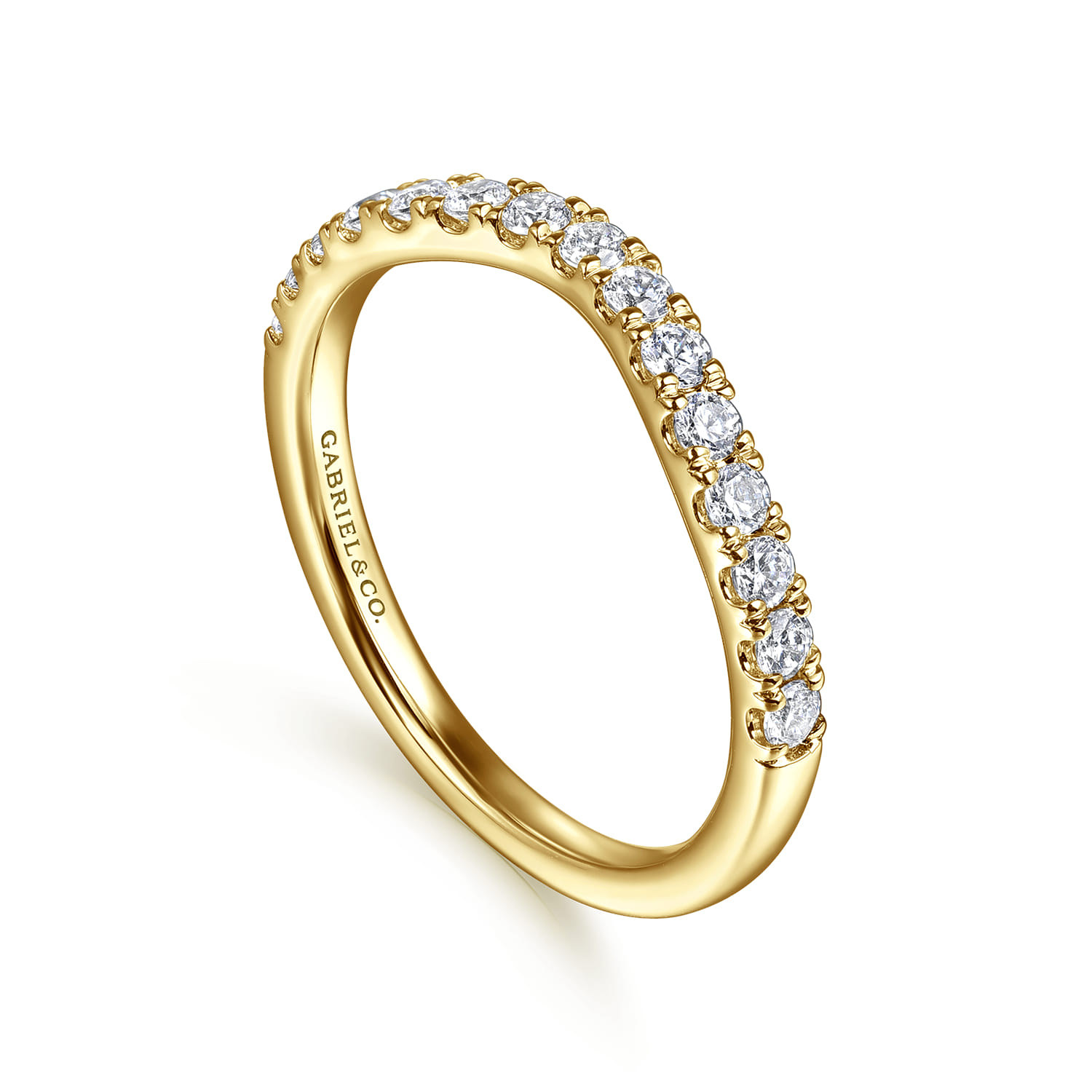 14K Yellow Gold Diamond Matching Wedding Band - 0.4 ct - Shot 3