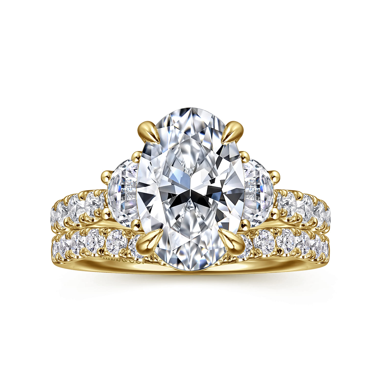 14K Yellow Gold Diamond Matching Wedding Band - 0.4 ct - Shot 4