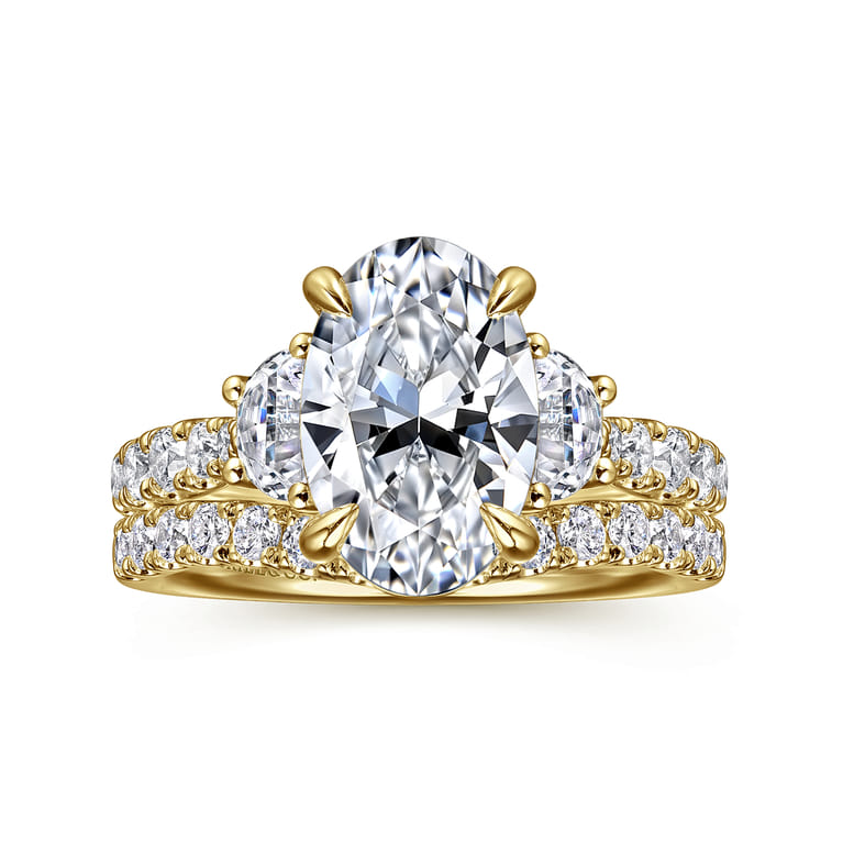 14K Yellow Gold Diamond Matching Wedding Band - 0.4 ct - Shot 4