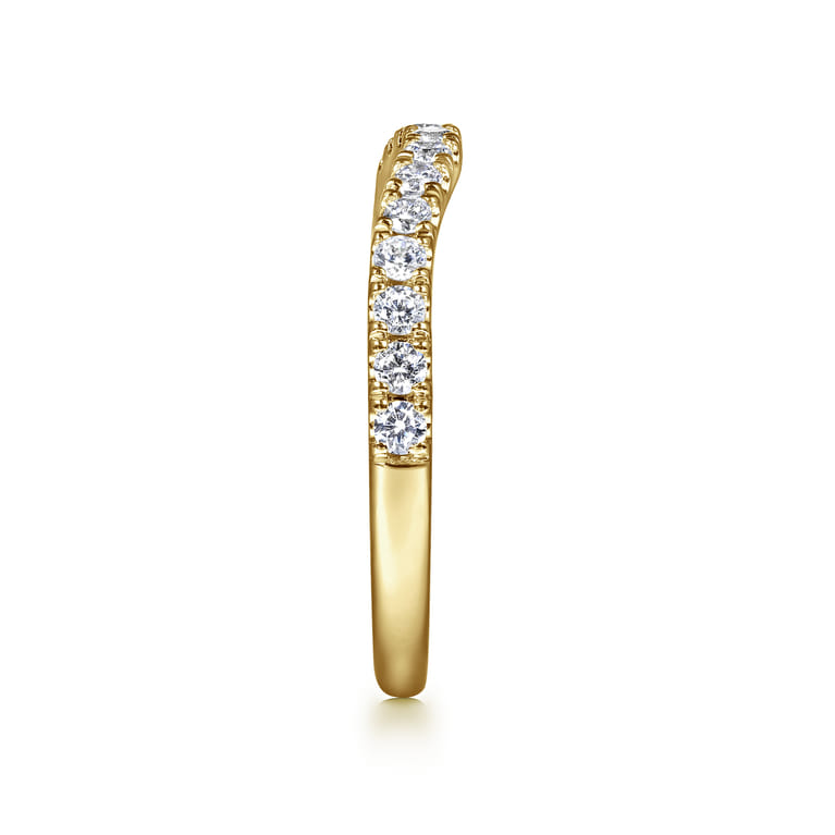 14K Yellow Gold Diamond Matching Wedding Band - 0.4 ct - Shot 5