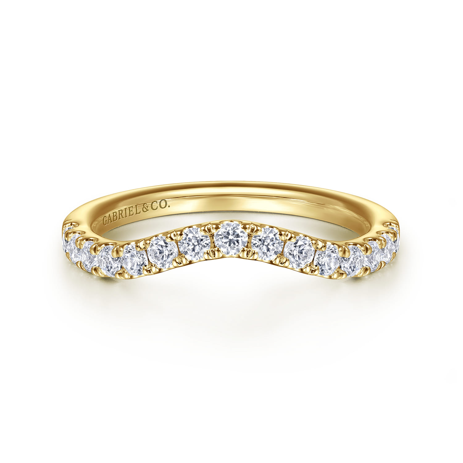 14K Yellow Gold Diamond Matching Wedding Band - 0.4 ct - Shot 1