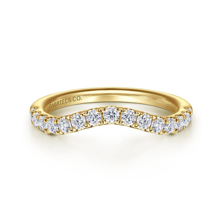 14K Yellow Gold Diamond Matching Wedding Band - 0.4 ct - Shot 1