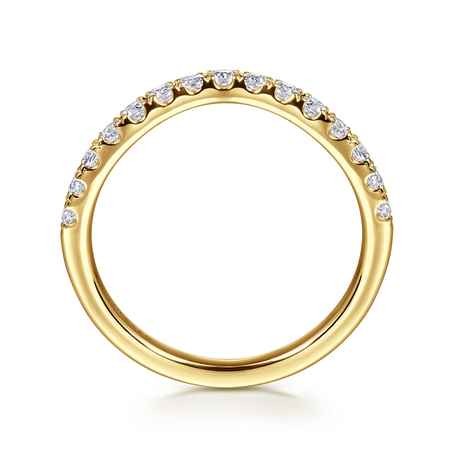 14K Yellow Gold Diamond Matching Wedding Band - 0.4 ct - Shot 2