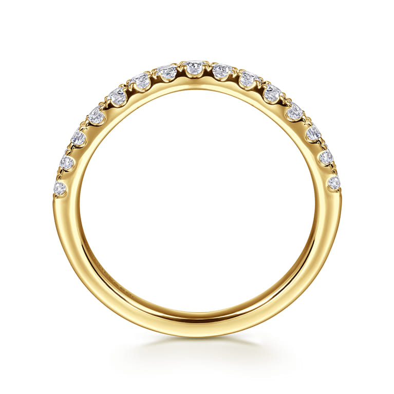 14K Yellow Gold Diamond Matching Wedding Band - 0.4 ct - Shot 2