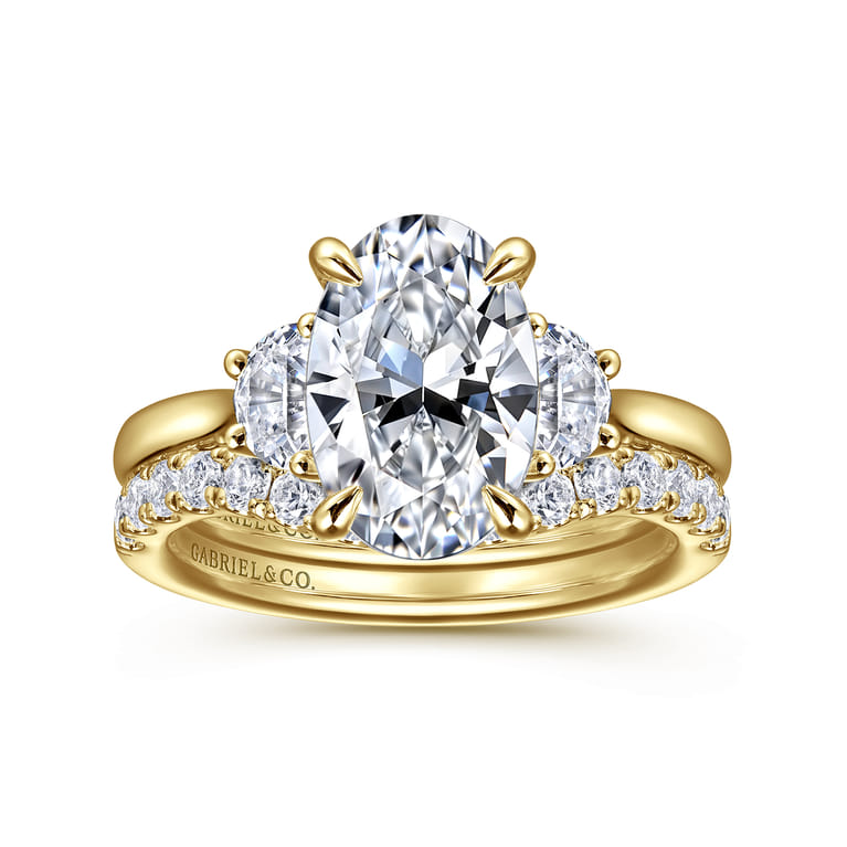 14K Yellow Gold Diamond Matching Wedding Band - 0.4 ct - Shot 4