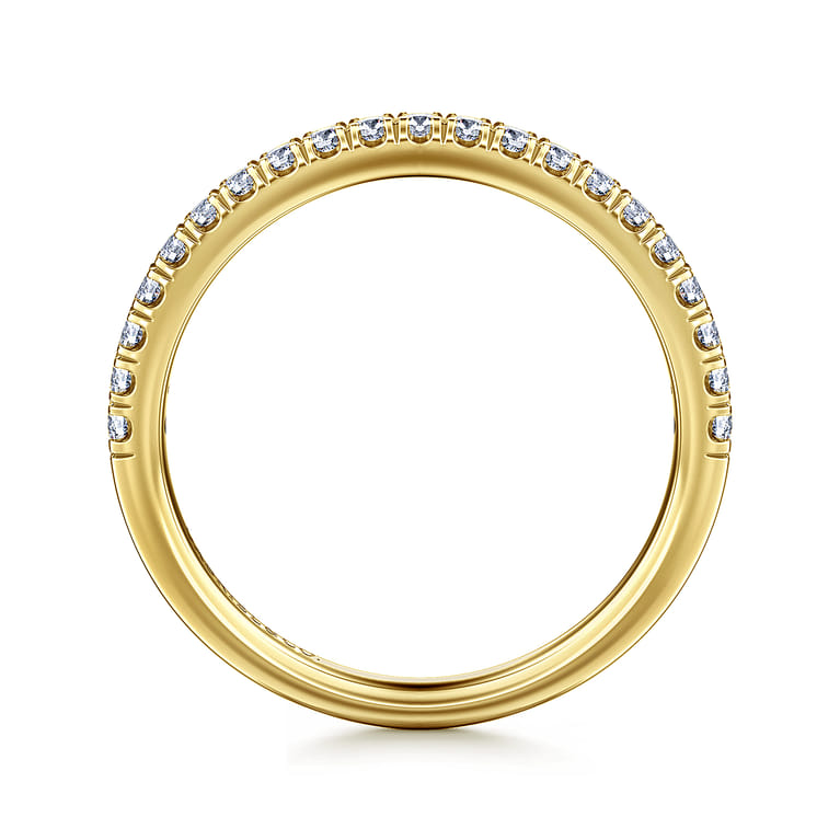 14K Yellow Gold Diamond Matching Wedding Band - 0.25 ct - Shot 2