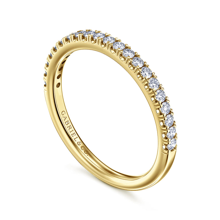 14K Yellow Gold Diamond Matching Wedding Band - 0.25 ct - Shot 3