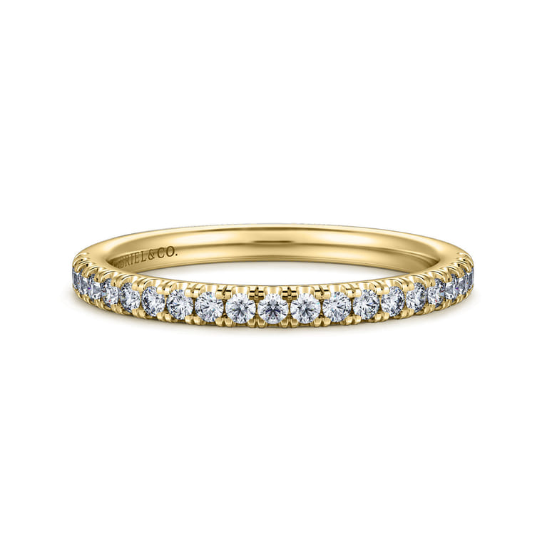 14K Yellow Gold Diamond Matching Wedding Band - 0.25 ct - Shot 1