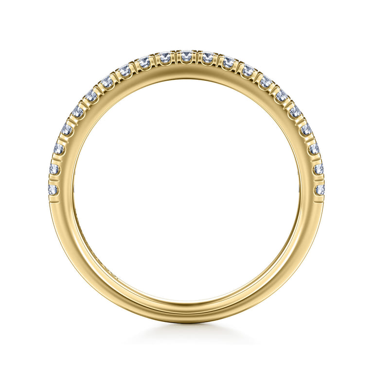 14K Yellow Gold Diamond Matching Wedding Band - 0.25 ct - Shot 2