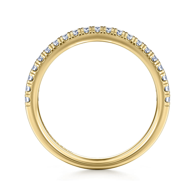 14K Yellow Gold Diamond Matching Wedding Band - 0.25 ct - Shot 2