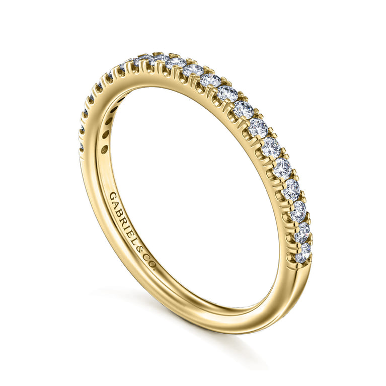 14K Yellow Gold Diamond Matching Wedding Band - 0.25 ct - Shot 3