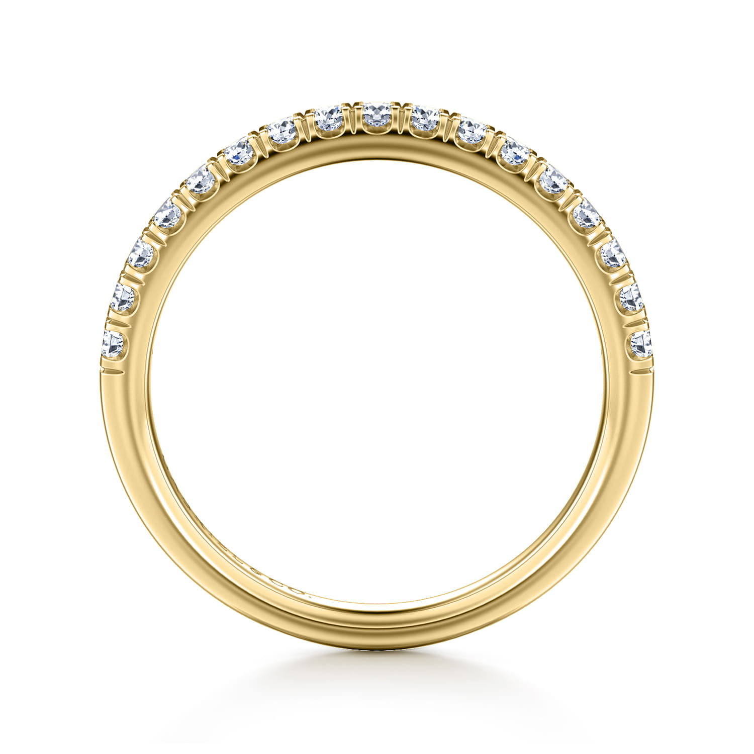 14K Yellow Gold Diamond Matching Wedding Band - 0.3 ct - Shot 2