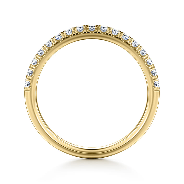 14K Yellow Gold Diamond Matching Wedding Band - 0.3 ct - Shot 2