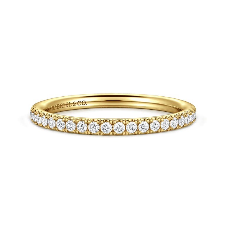 14K Yellow Gold Diamond Matching Wedding Band - 0.22 ct - Shot 1