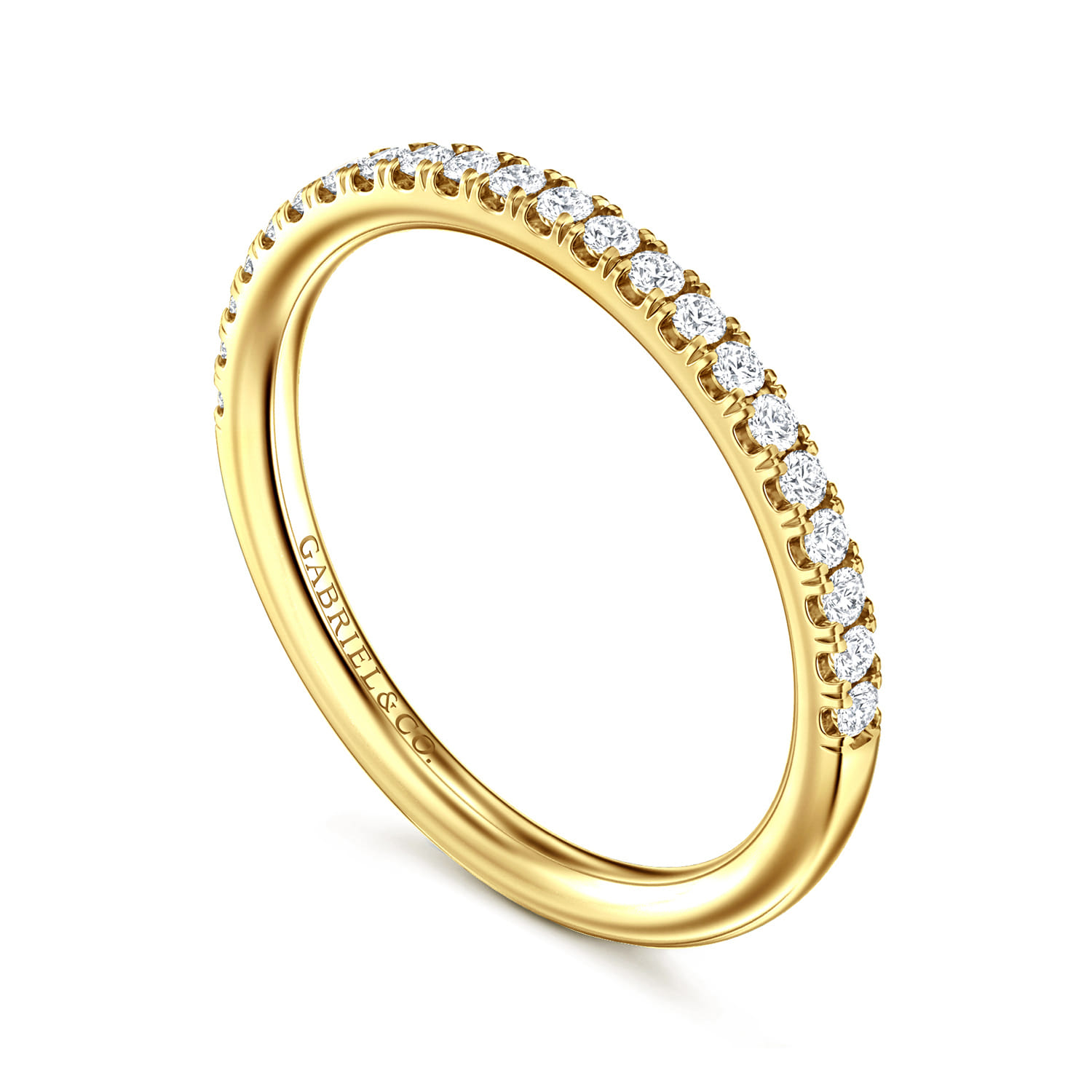 14K Yellow Gold Diamond Matching Wedding Band - 0.22 ct - Shot 3