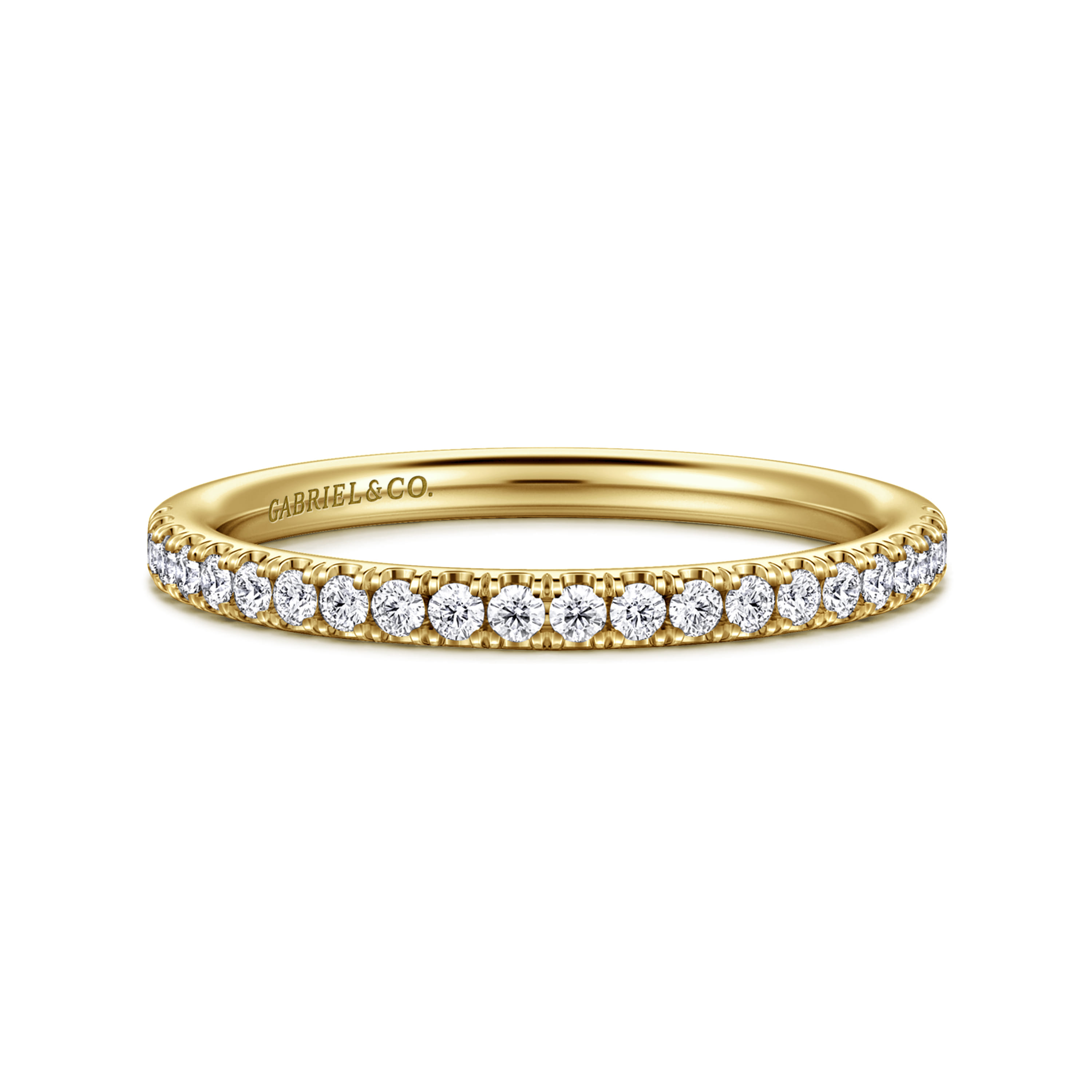 14K Yellow Gold Diamond Matching Wedding Band - 0.22 ct - Shot 1