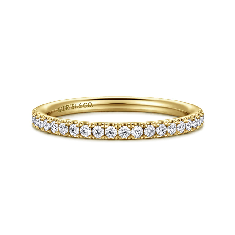 14K Yellow Gold Diamond Matching Wedding Band - 0.22 ct - Shot 1