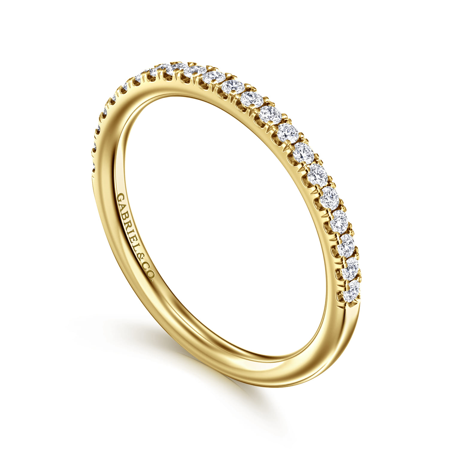 14K Yellow Gold Diamond Matching Wedding Band - 0.22 ct - Shot 3