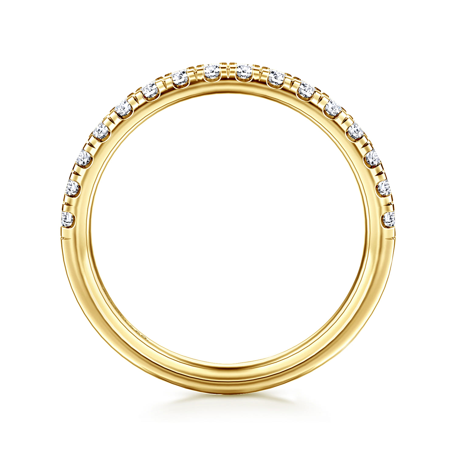 14K Yellow Gold Diamond Matching Wedding Band - 0.4 ct - Shot 2