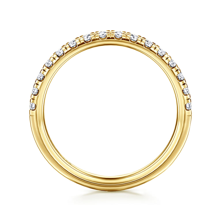 14K Yellow Gold Diamond Matching Wedding Band - 0.4 ct - Shot 2
