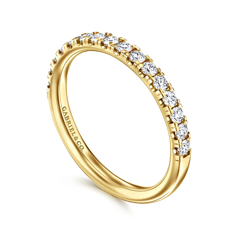 14K Yellow Gold Diamond Matching Wedding Band - 0.4 ct - Shot 3