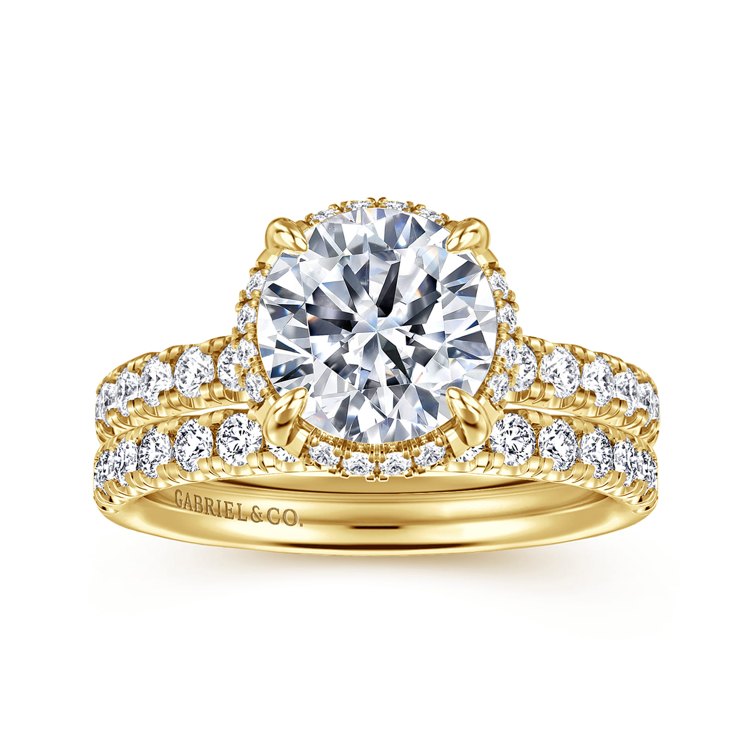 14K Yellow Gold Diamond Matching Wedding Band - 0.4 ct - Shot 4