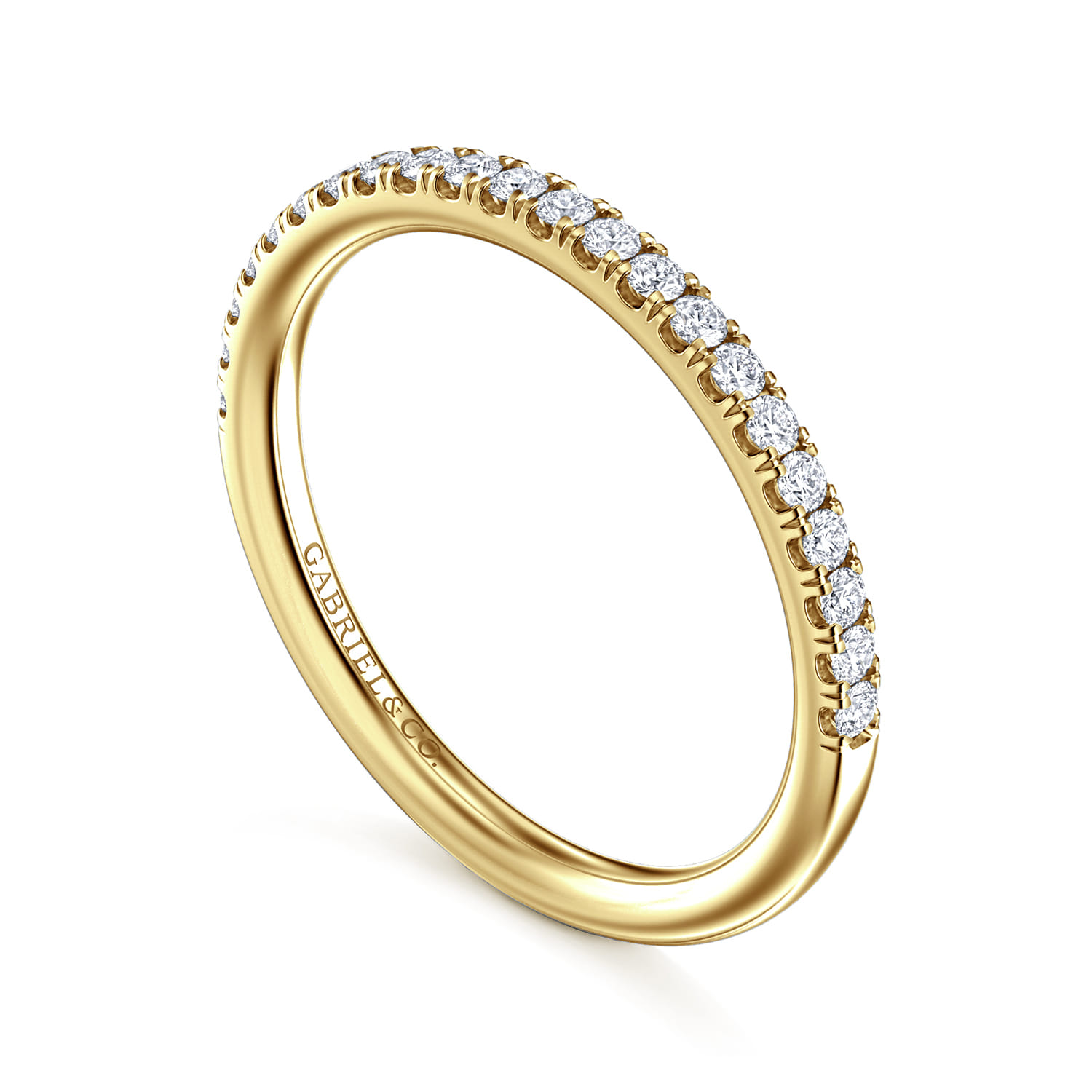 14K Yellow Gold Diamond Matching Wedding Band - 0.22 ct - Shot 3