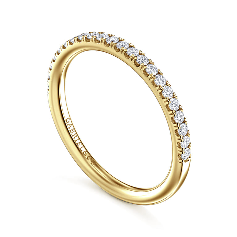 14K Yellow Gold Diamond Matching Wedding Band - 0.22 ct - Shot 3