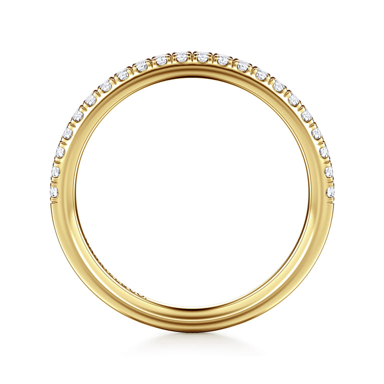 14K Yellow Gold Diamond Matching Wedding Band - 0.22 ct - Shot 2