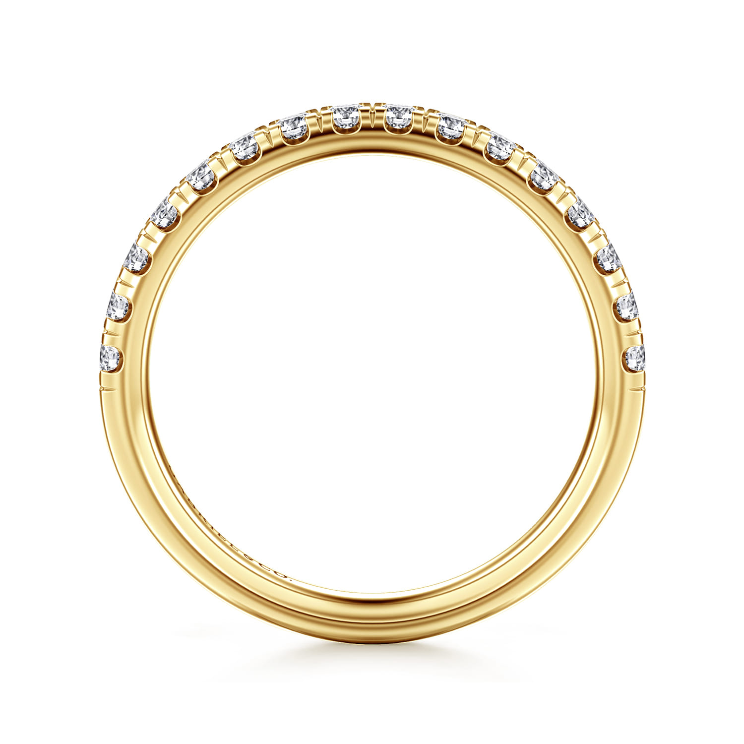 14K Yellow Gold Diamond Matching Wedding Band - 0.4 ct - Shot 2