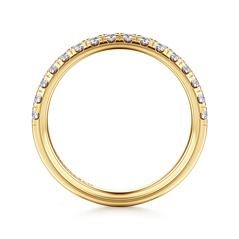 14K Yellow Gold Diamond Matching Wedding Band - 0.4 ct - Shot 2